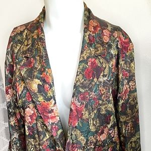 Elegant multicolored print blazer